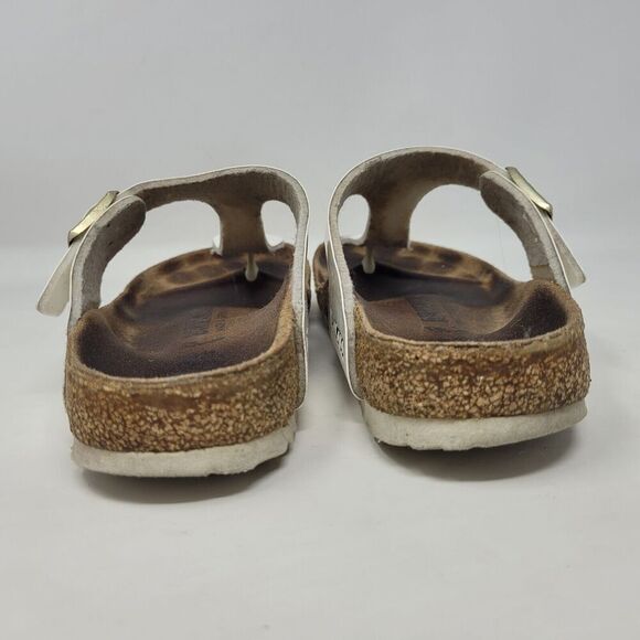 Birkenstock Sandals Womens EU36 US5.5 Gizeh White Birko-Flor Patent Slides - Picture 5 of 12